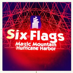 Six Flags Magic Mountain Sign by David Quitmeyer