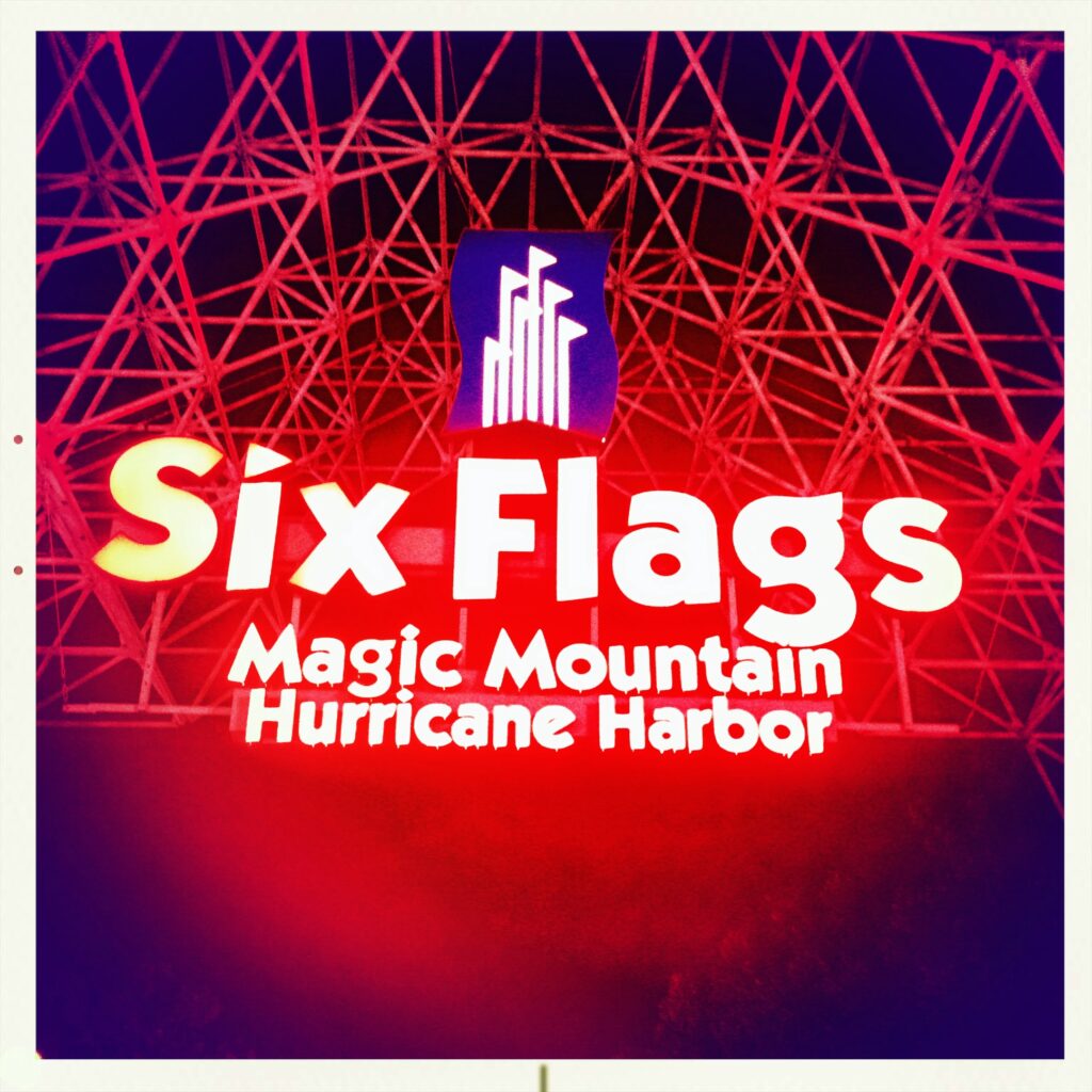 Six Flags Magic Mountain Sign. Photo by David Quitmeyer.