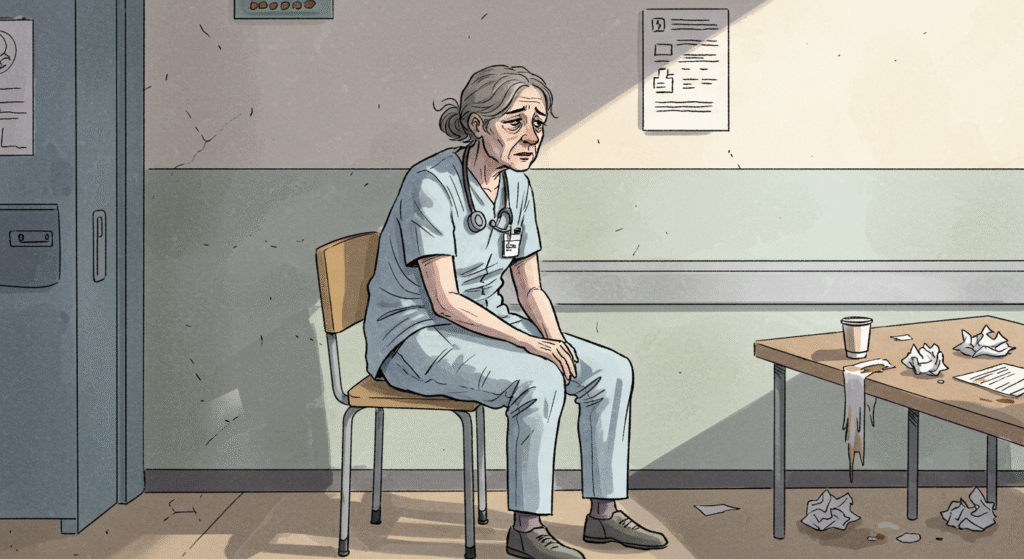 Healthcare Worker Burnout Sketch 05 - generated by David Quitmeyer