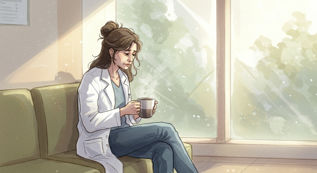 Healthcare Worker Burnout Sketch 06 - generated by David Quitmeyer