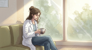 Healthcare Worker Burnout Sketch 06 - generated by David Quitmeyer