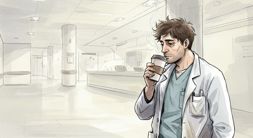 Healthcare Worker Burnout Sketch 09 - generated by David Quitmeyer