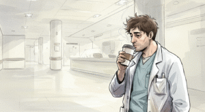 Healthcare Worker Burnout Sketch 09 - generated by David Quitmeyer