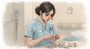 Healthcare Worker Burnout Sketch 10 - generated by David Quitmeyer